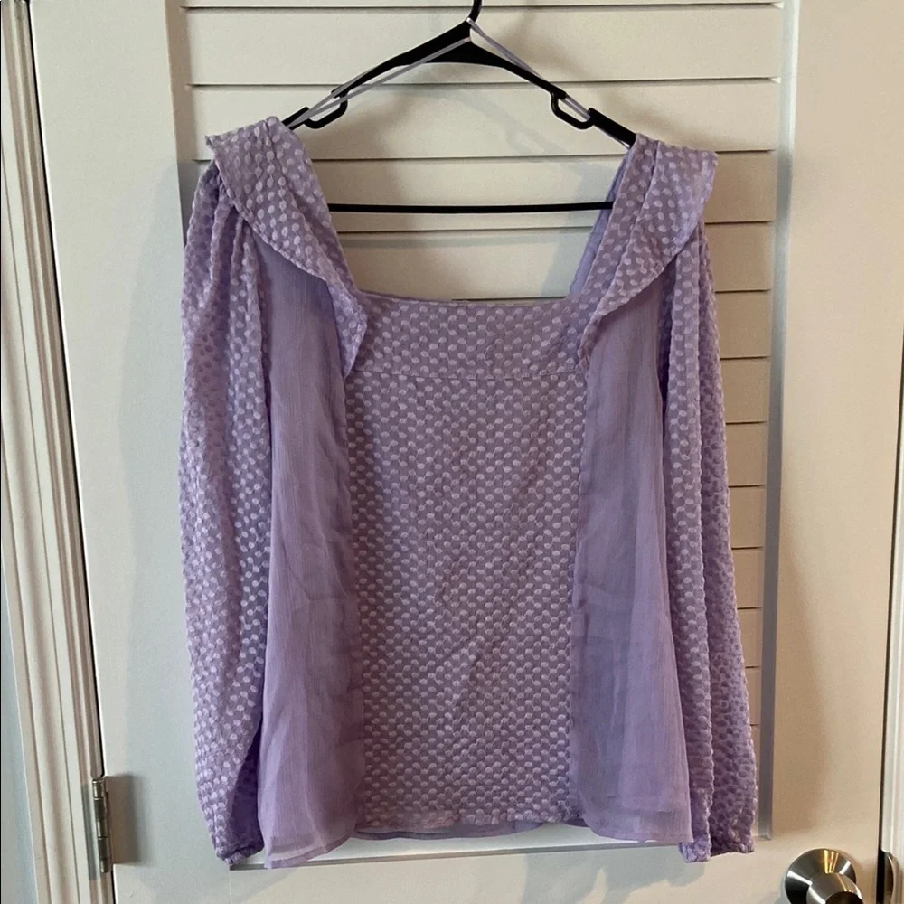 Banana Republic Purple Puff Sleeve Blouse XL